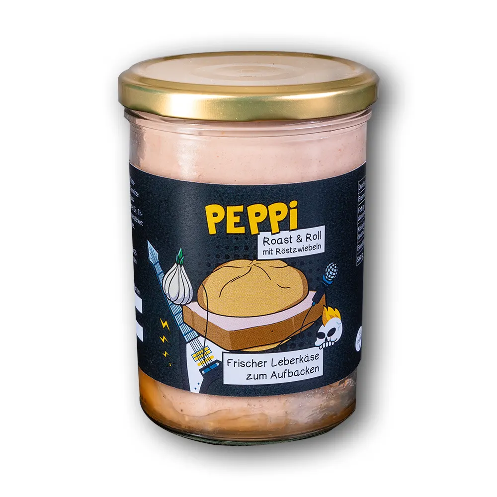Peppi ROAST & ROLL - Leberkäse mit Röstzwieblen 390g im Glas