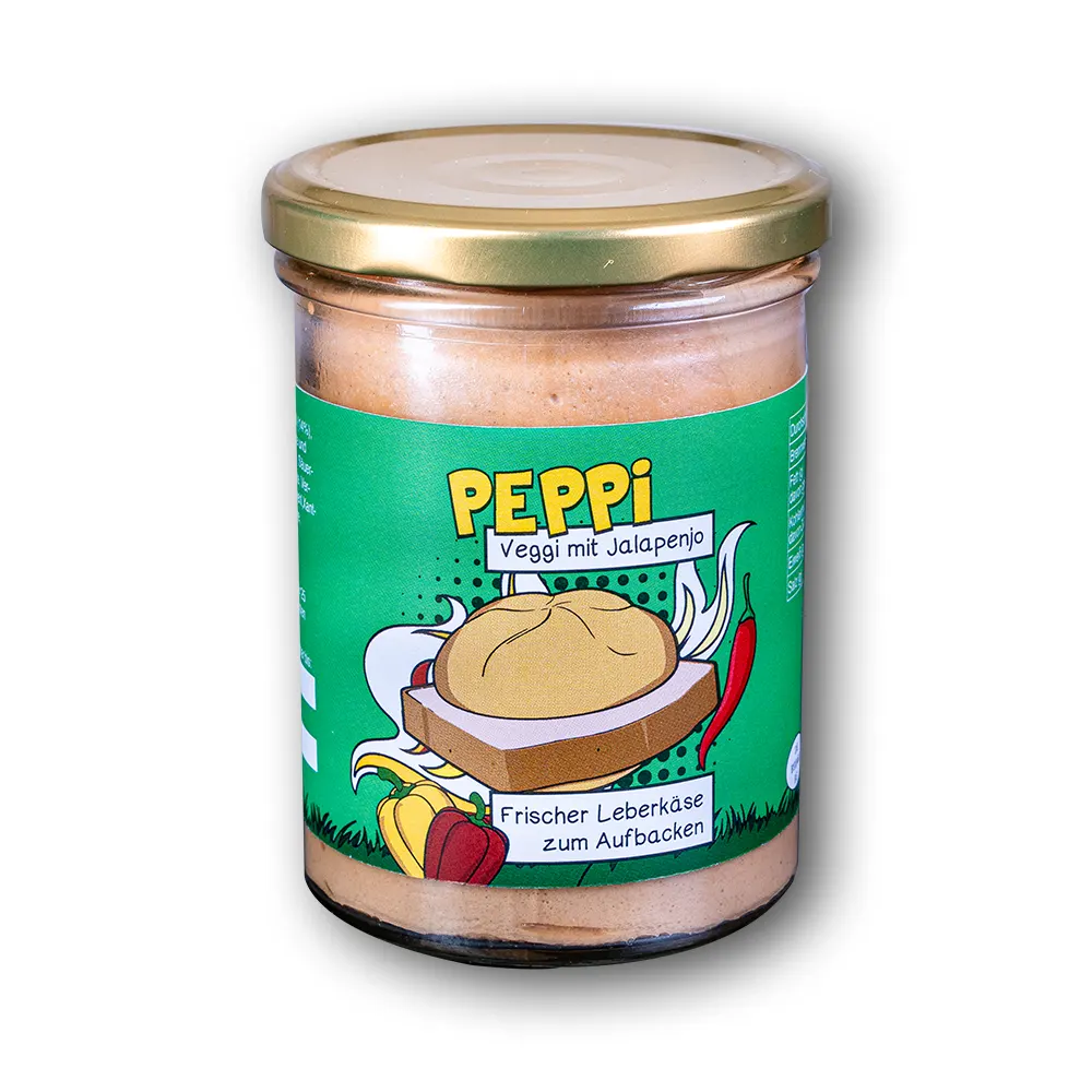 Peppi VEGGI JALAPENO - Vegetarischer Leberkäse 275g im Glas