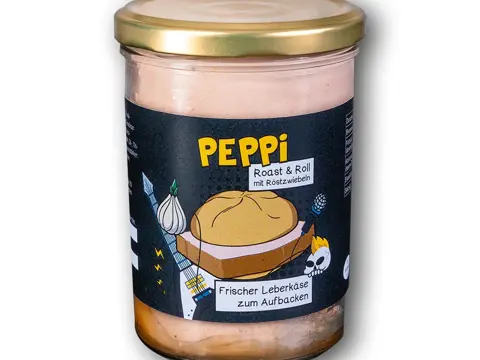 Peppi ROAST & ROLL - Leberkäse mit Röstzwieblen 390g im Glas