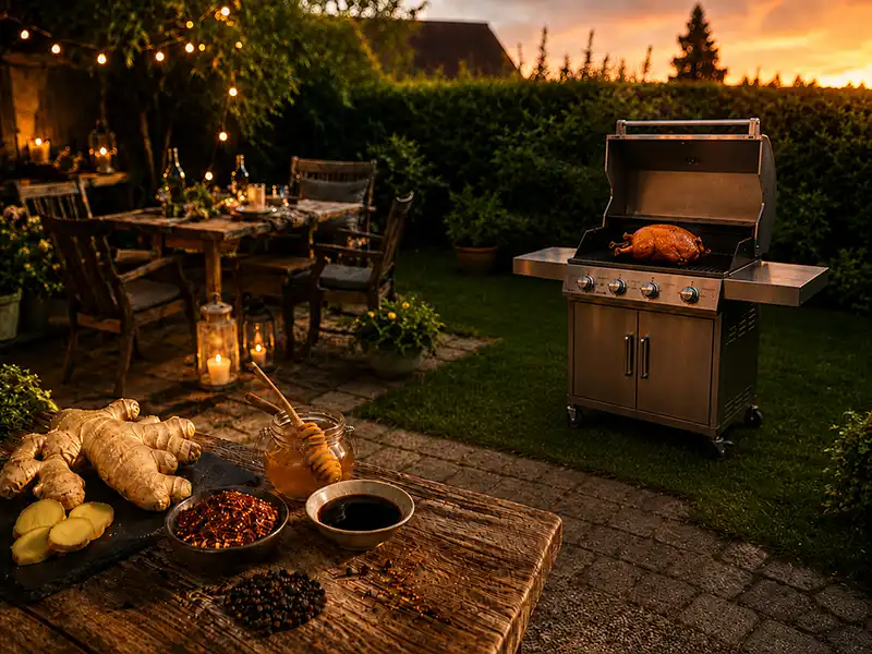 Bayerische Ente modern vom Gasgrill