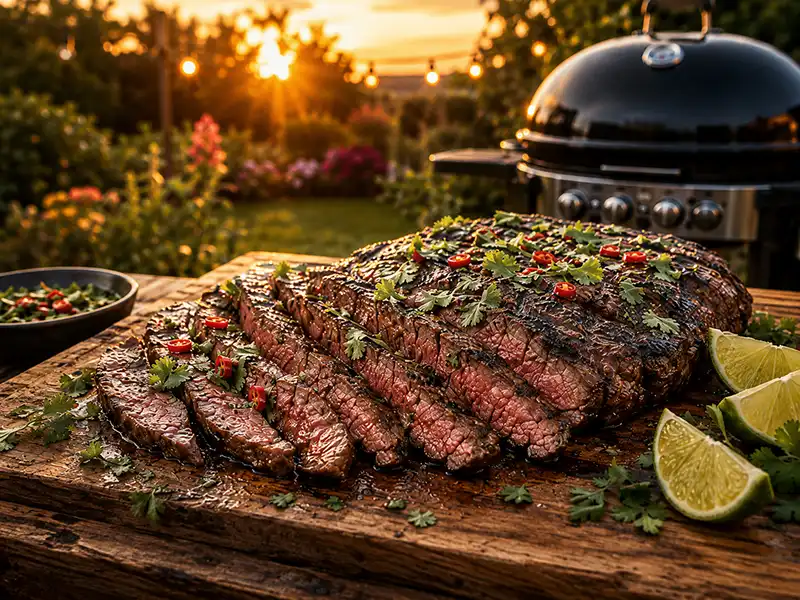 Flap Steak / Bavette d’aloyau von der Gaskugel
